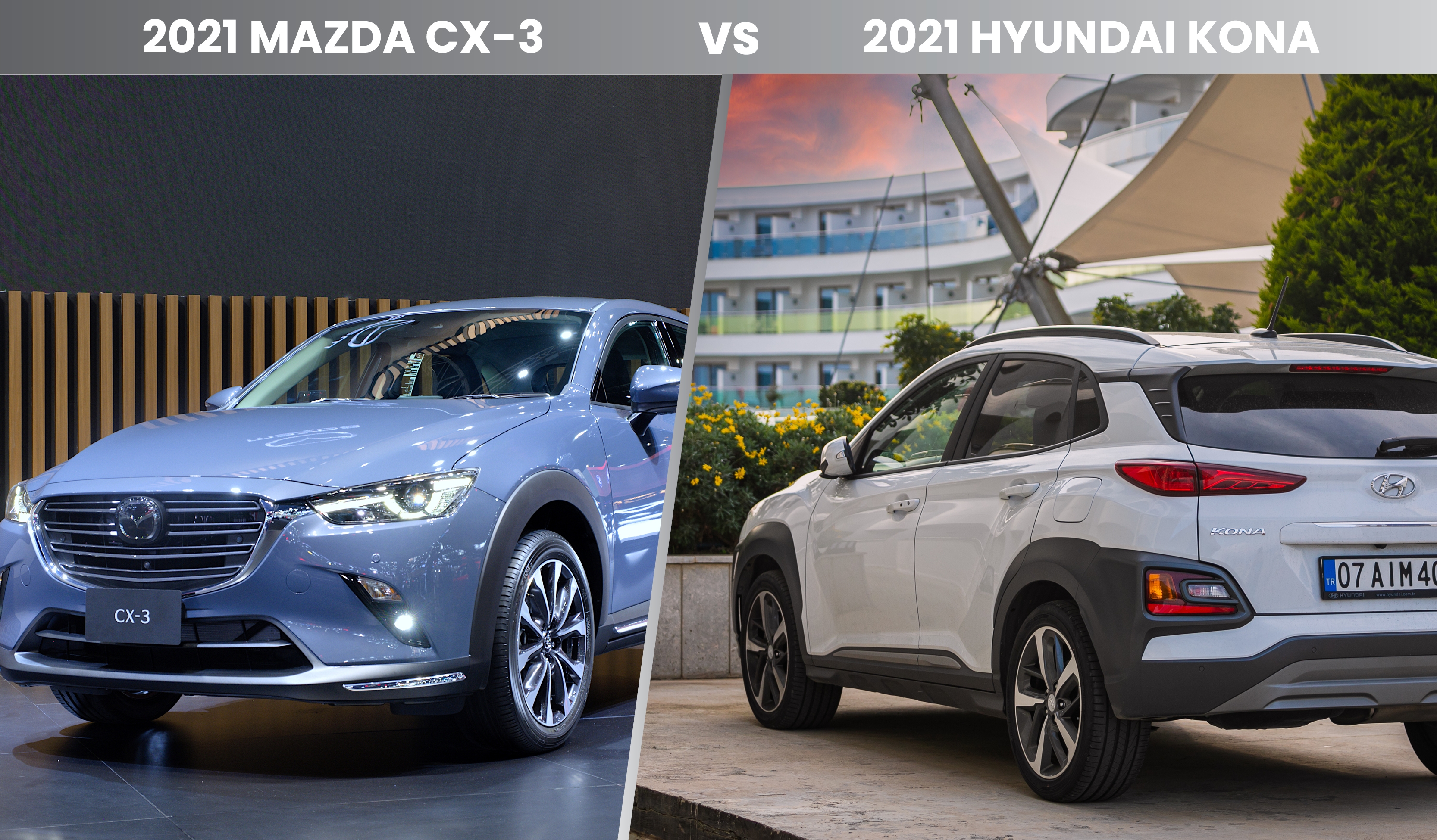 Mazda CX-3 vs Hyundai Kona 2021